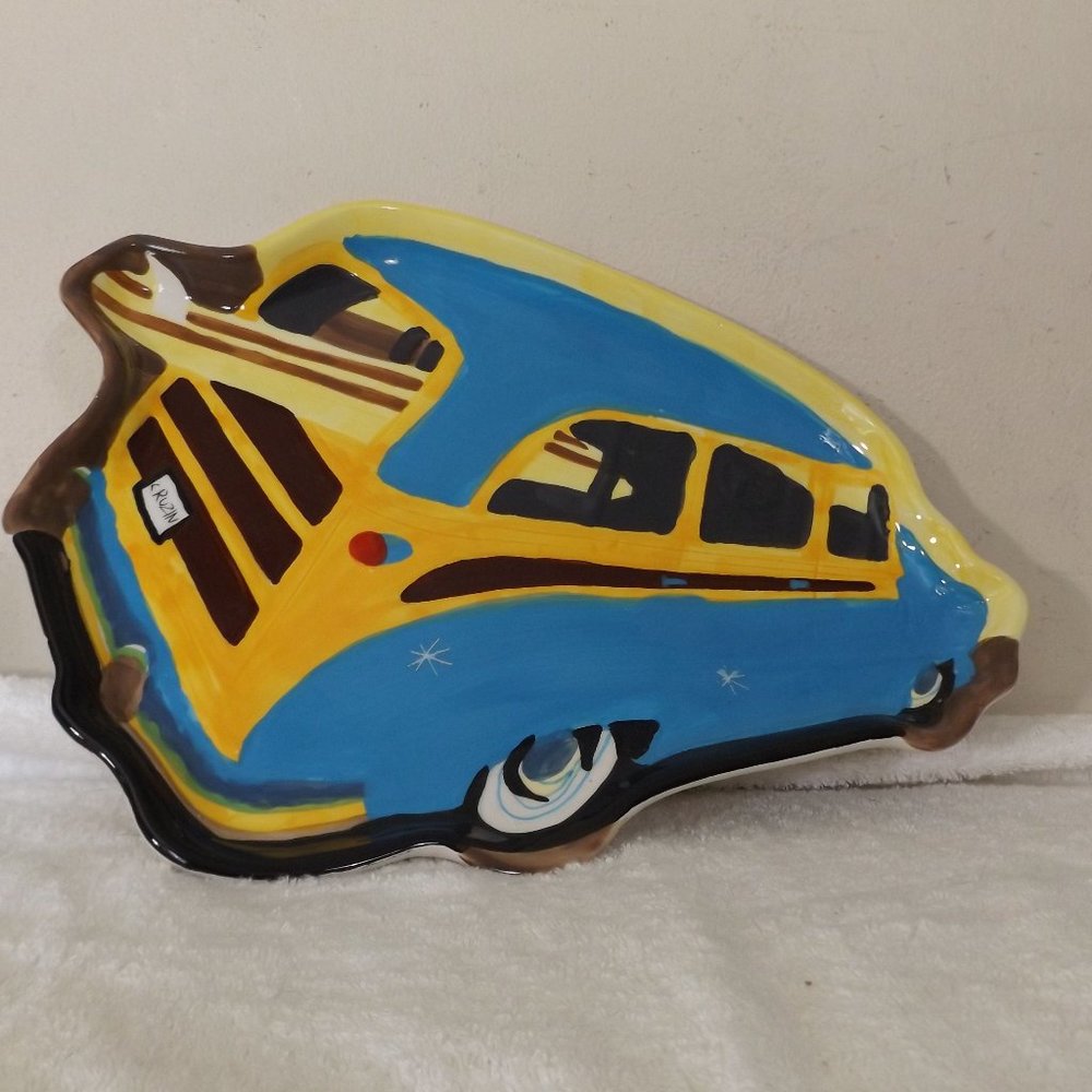 Hand Painted Ceramic Platter "Cruzin"
